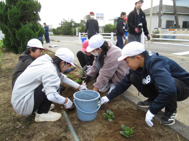 花植えの様子