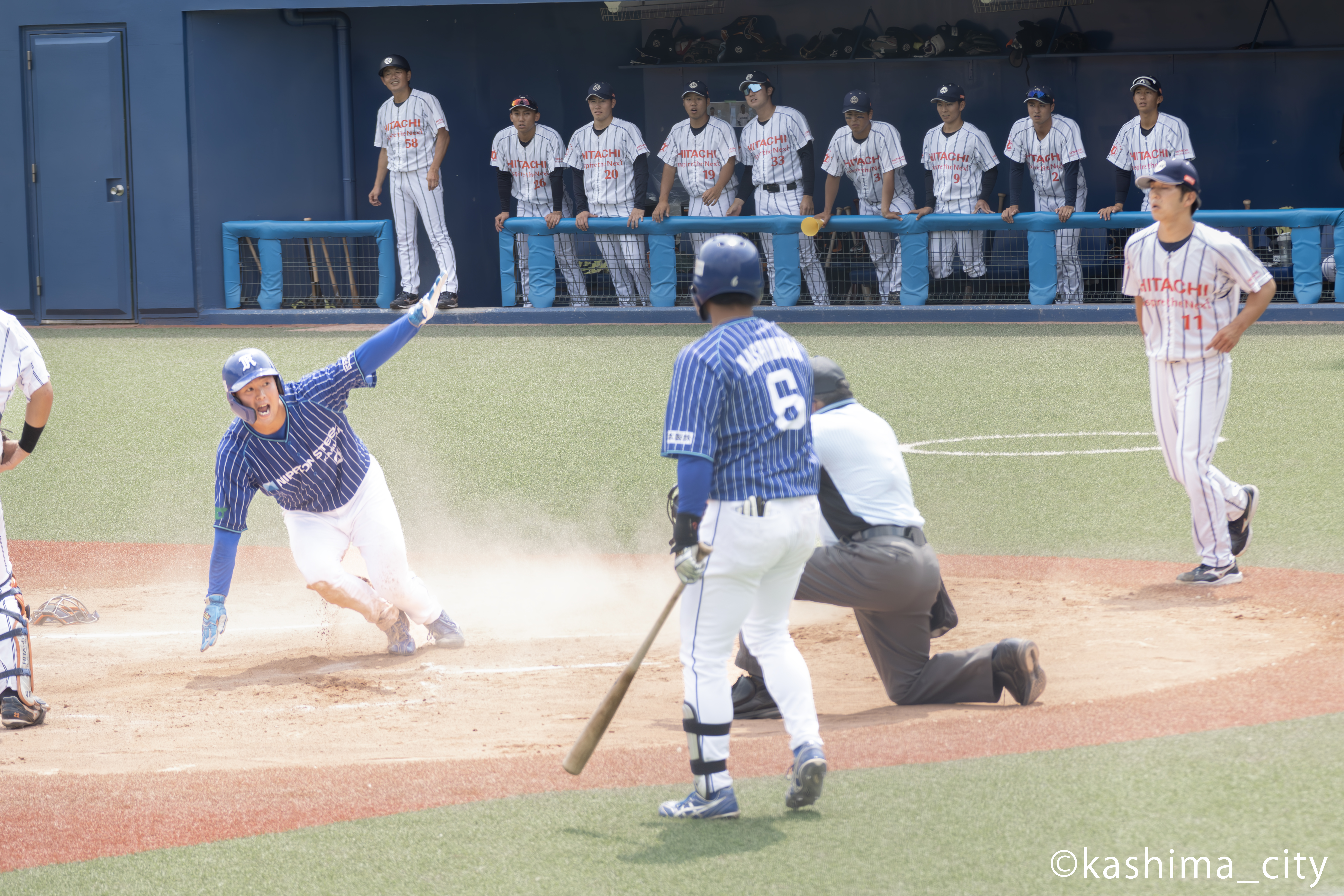 6回先制点のホームイン（今里選手）