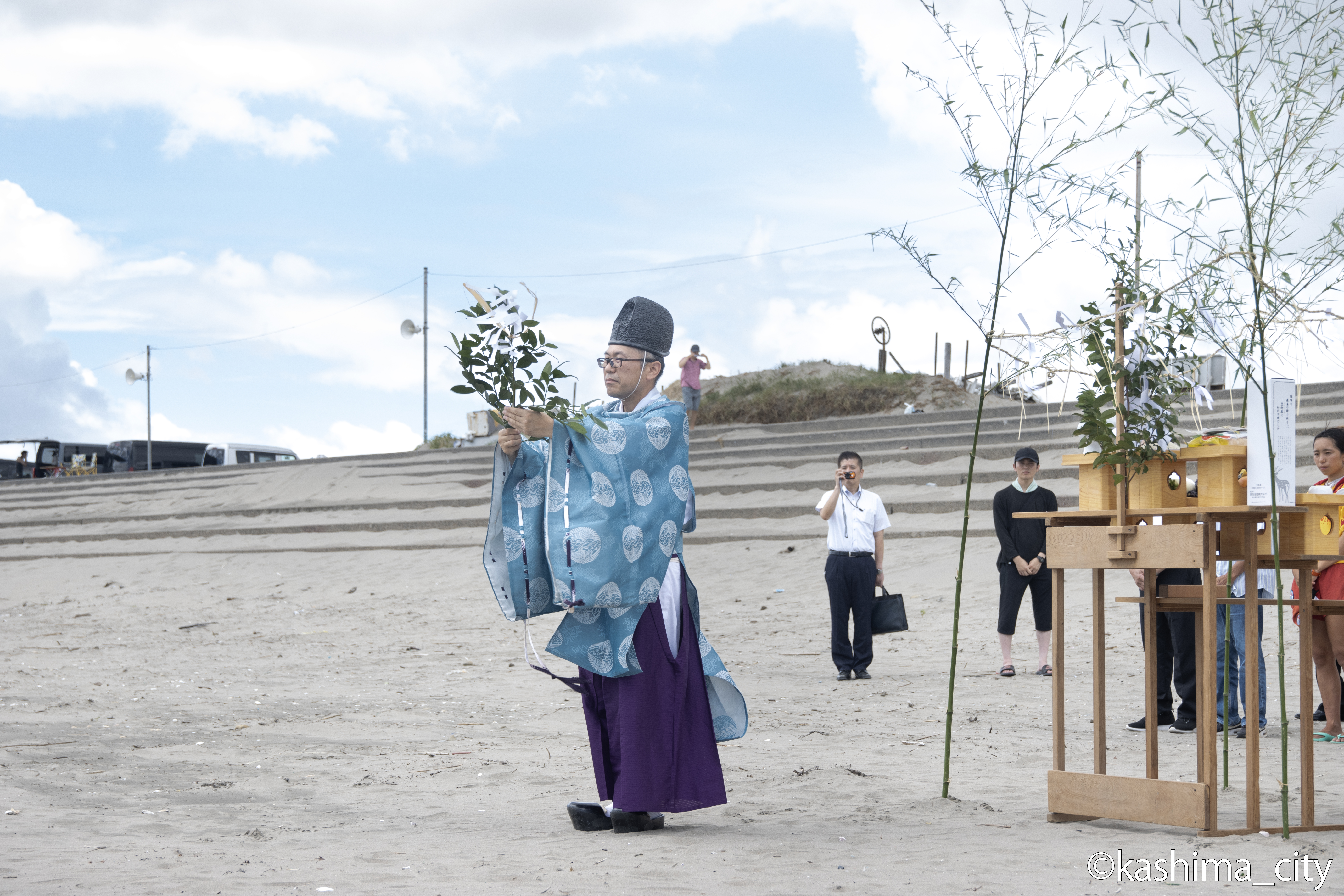 神職による海の安全祈願