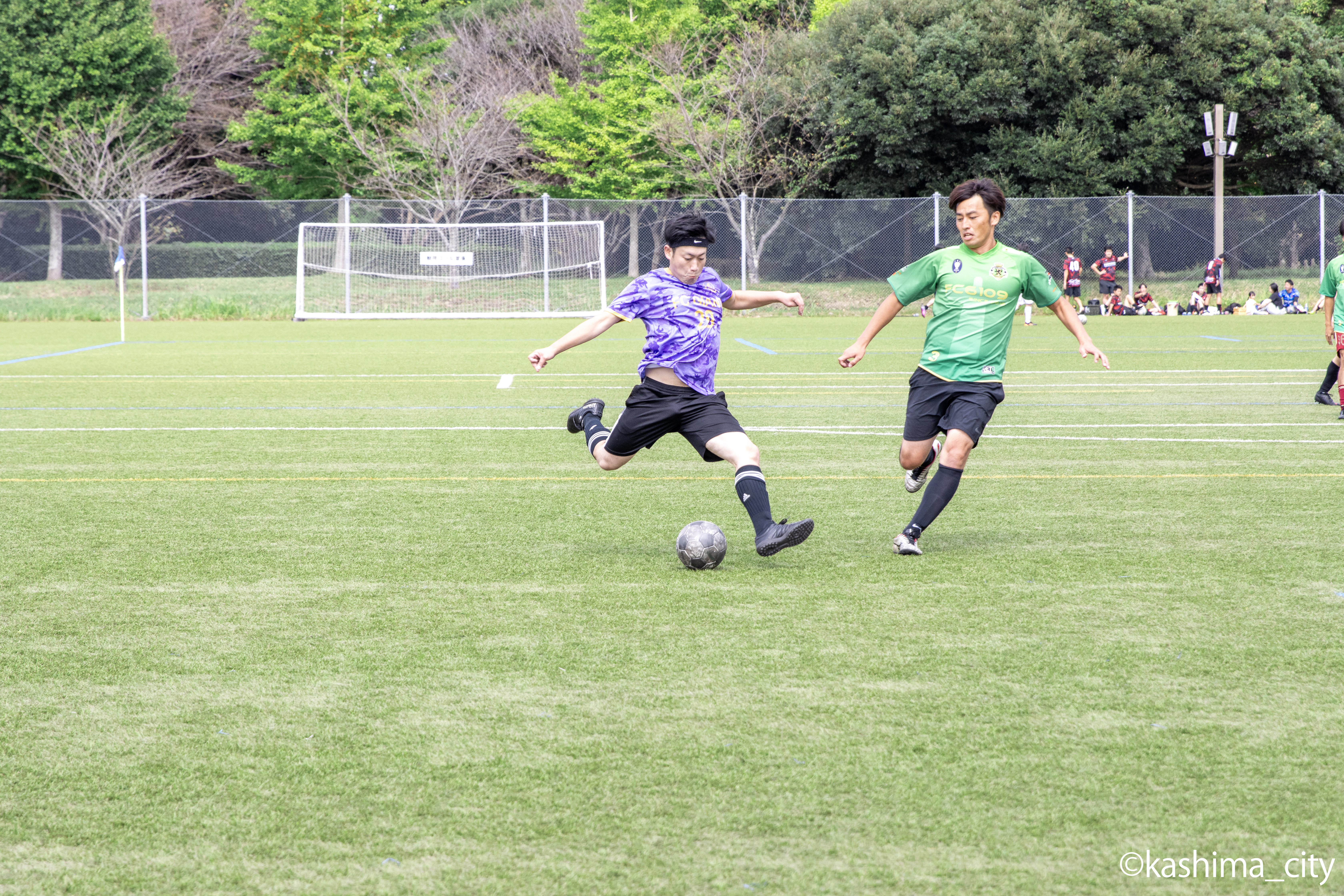 エンジョイの部予選でシュートを打つ様子
