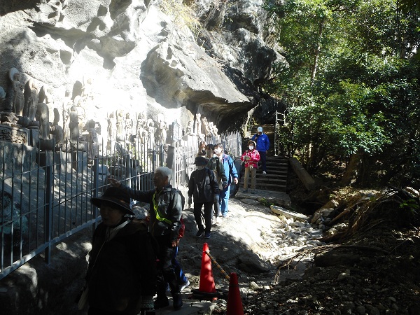 山を下ってます