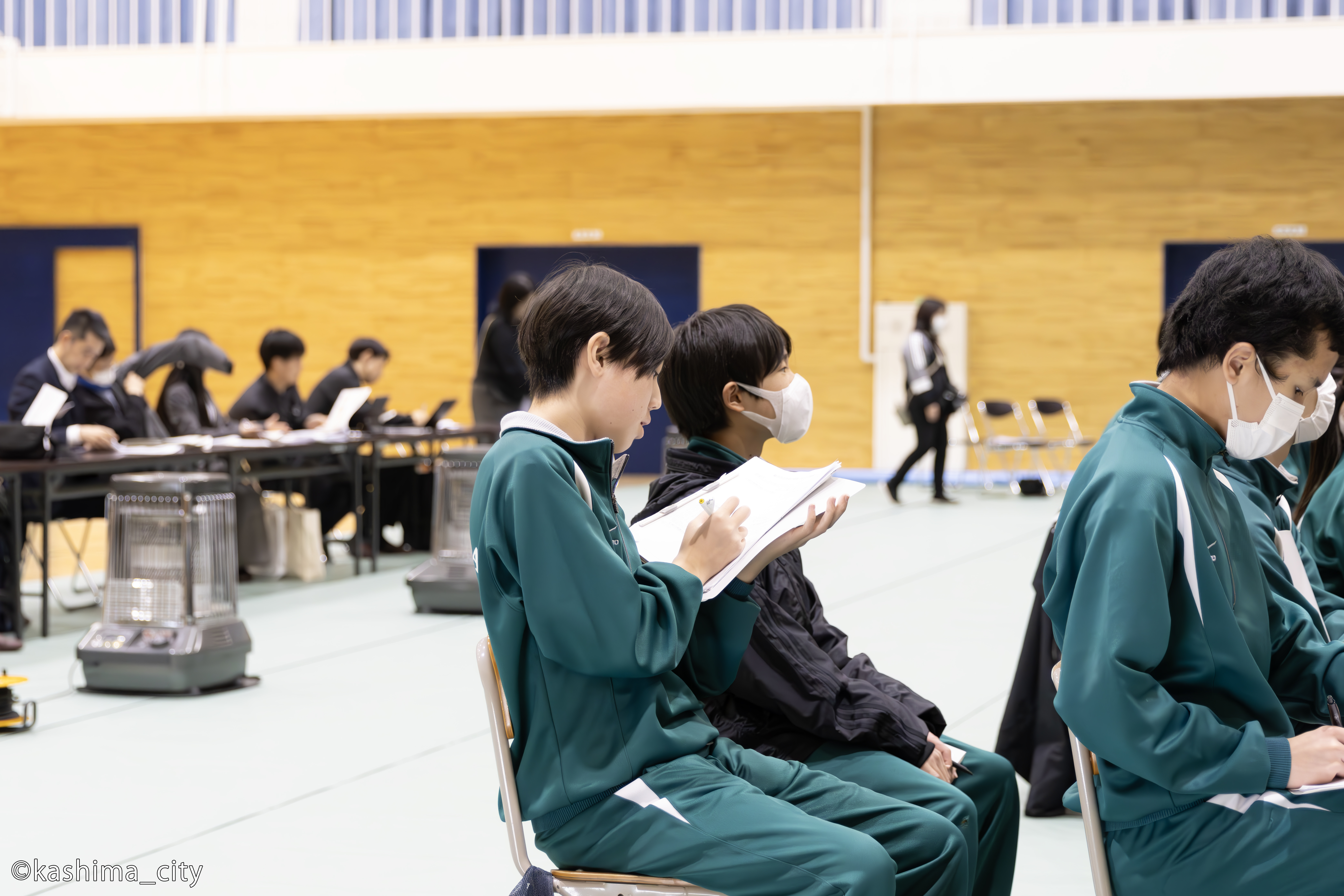 メモをとる様子