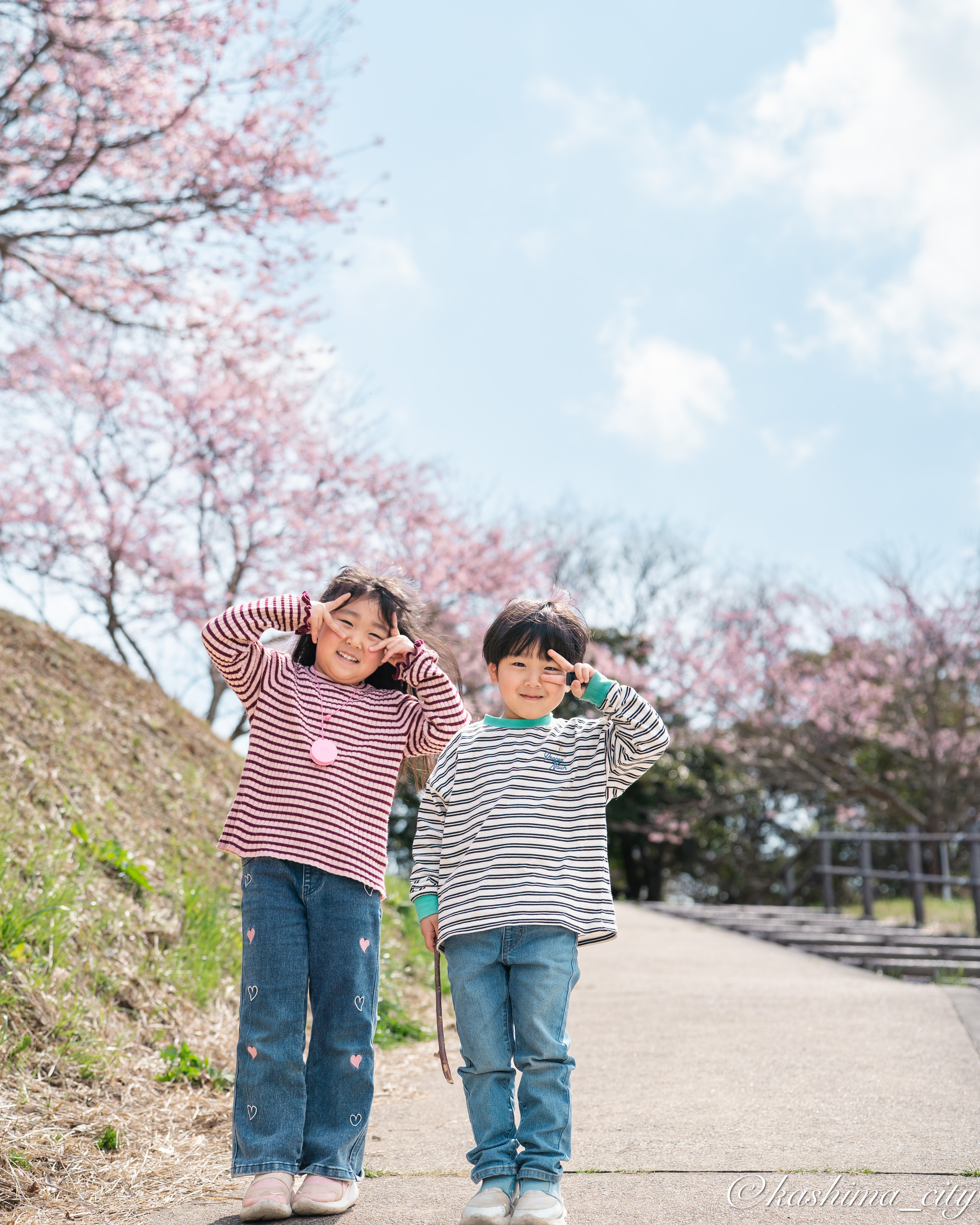城山公園の桜と子どもたち