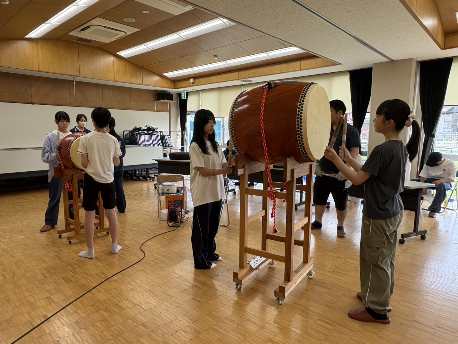 夏まつり太鼓の練習