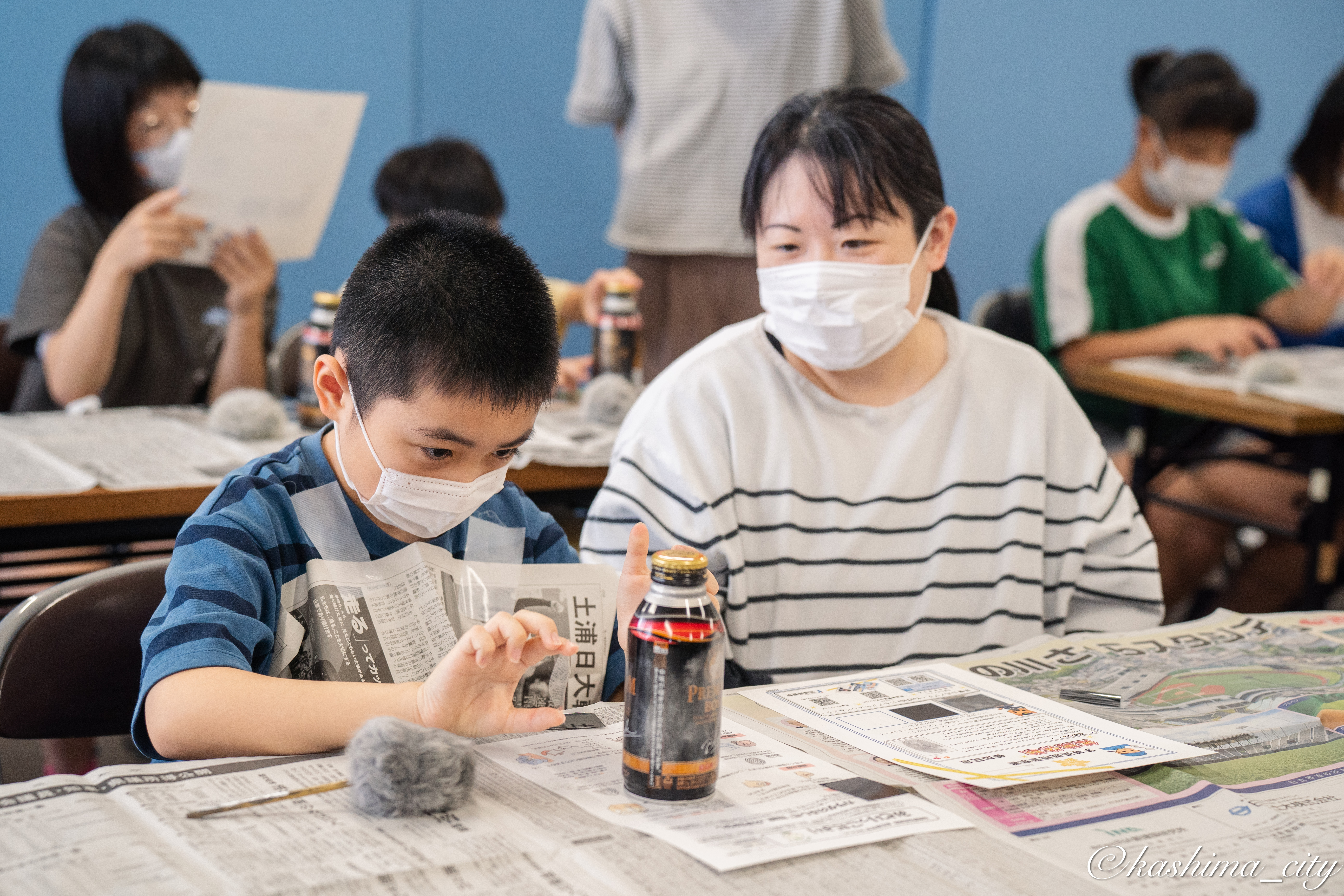 鑑識体験の様子